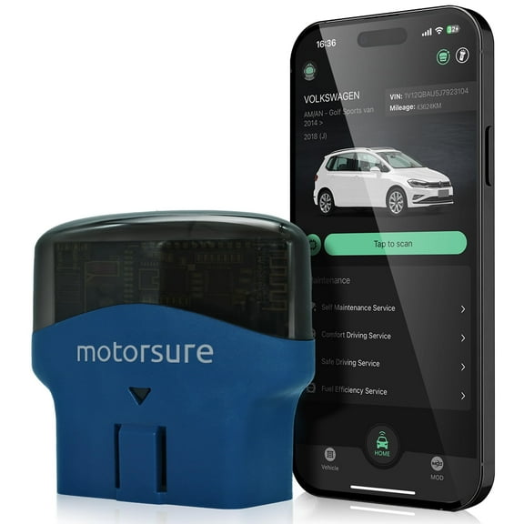 Car OBD2 Scanner Bluetooth, Comprehensive Car Code Reader for iOS & Android, Wireless Auto Diagnostic Tool to Check Engine & Fix Cars & Vehicles