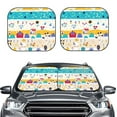 thumbnail image 2 of Fotbe Funny Farm Juego de 2 Piezas de Parasoles para Parabrisas | Bloqueador Solar para Auto | Accesorios Plegables para Protección Solar Interior-Large, 2 of 6