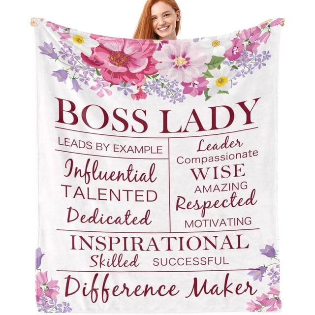 LHSHID Boss Lady Gifts for Women Boss Lady Blanket Boss Gifts Boss Day Gifts Ideas for Boss Going Away Gift for Boss Christmas Birthday Gifts for Boss Women Boss Appreciation Gifts