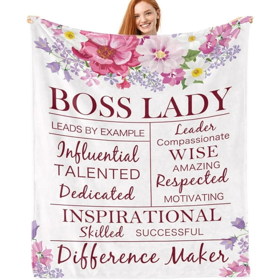 Boss Lady Gifts for Women, Boss Lady Blanket 50"×60", Boss Gifts, Boss Day Gifts Ideas for Boss, Going Away Gift for Boss, Christmas Birthday Gifts for Boss Women, Boss Appreciation Gifts