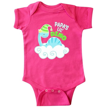 

Inktastic Papa s Lil Dino with Cute Blue Baby Dinosaur Gift Baby Boy or Baby Girl Bodysuit