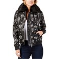 thumbnail image 1 of Michael Kors Womens Embroidered Bomber Jacket, Black, X-Small, 1 of 1