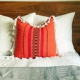 thumbnail image 2 of Red and White Boho Throw Pillow With Fringe, 2 of 3