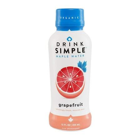 Drink Simple Grapefruit Maple Water – Organic, Non-GMO, Gluten Free, Vegan Natural Hydration – Low Sugar Coconut Water Alternative – 12 Fluid Ounce (Pack of