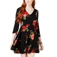 thumbnail image 1 of Planet Gold Robes Évasées à Fleurs pour Filles Juniors, Noir-Floral, Petit, 1 of 1
