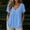 *Blue, variant on ClodeEU Women's V Neck Short Sleeve Linen Blend Tunic Top,Casual Loose Flowy Summer Blouse Army Green,Women's Plus L