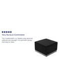 thumbnail image 2 of HERCULES Alon Series Black Leather Ottoman with Brushed Stainless Steel Base, 2 of 3