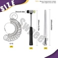 thumbnail image 2 of Ensemble de 3 Pcs Outils de Mesure pour Bagues Incluant Mandrin Métal Jauge de Mesure et Kit d'Assortiment de Marteaux en Caoutchouc, Outil en Acier Kit de Réparation pour Fabrication de Bagues, 2 of 6