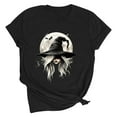 thumbnail image 3 of Halloween Skull Shirt for Women Ghost Shirt Cute Spooky Short Sleeve Tshirt Vintage Gothic Graphic Blouses Pumpkin Print Tees Casual Vacation Pullover Tops, 3 of 5