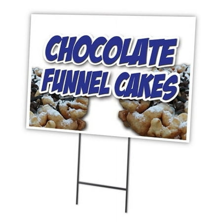 CHOCOLATE FUNNEL CAKES 12"x16" Yard Sign & Stake outdoor plastic window