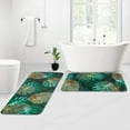 thumbnail image 4 of Kitchen Rugs Set of 2, Green Leaf Non-Slip Kitchen Mats, Soft and Absorbent Bath Mats for Floor, Washable Bath Rugs Non Skid for Bedroom, Front Door, Kitchen, Natural Leaf, 18"x 30" +18"x 47", 4 of 6