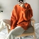 thumbnail image 1 of Suéter suelto liso para mujer, jersey tejido de manga larga con cuello redondo elegante a la moda, tops gruesos y cálidos para otoño 2023 para mujer, 1 of 5