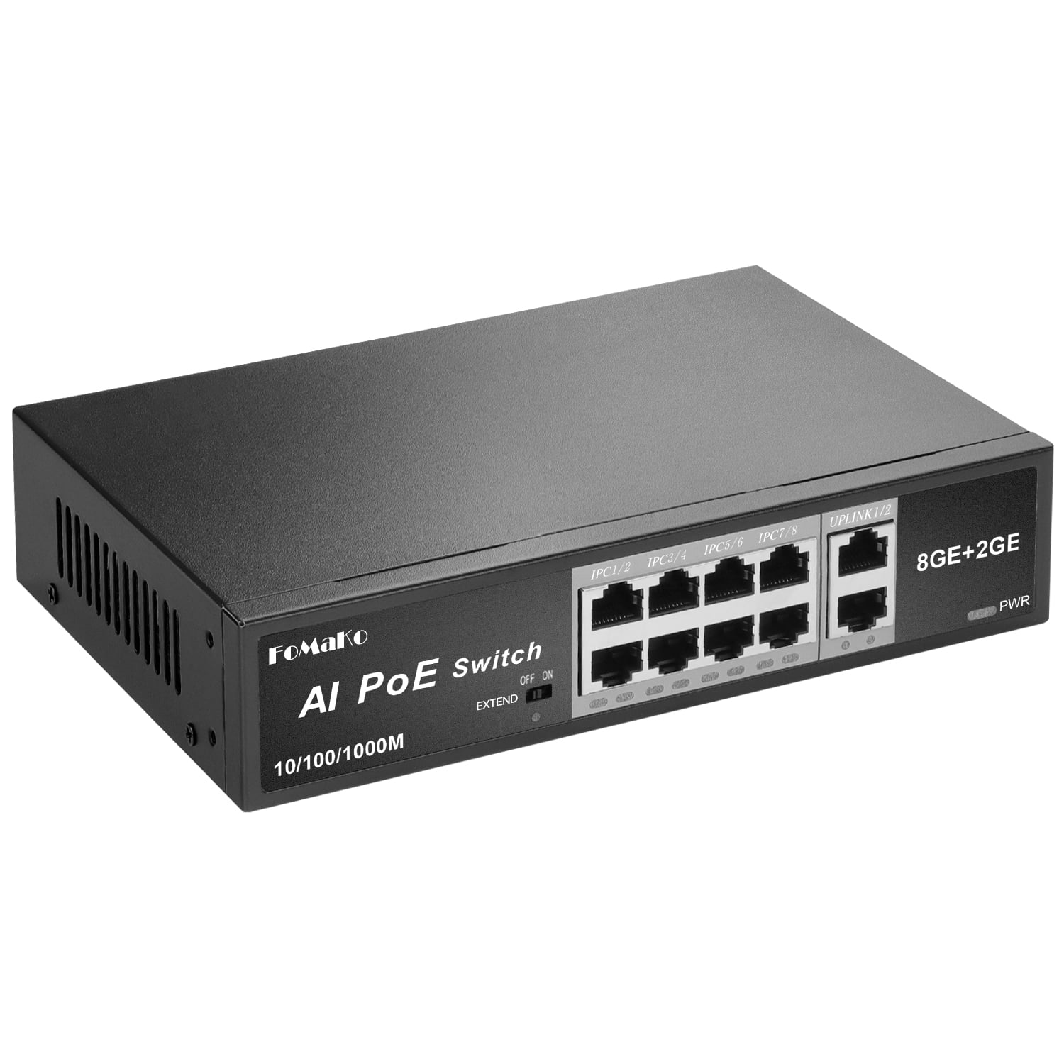 FoMaKo P1000 Computer Networking Switches| 8 PoE+ Port @ 120W | 8 Port PoE Gigabit Ethernet Switch | Plug & Play | Extend Mode | PoE Auto Recovery | Silent Operation