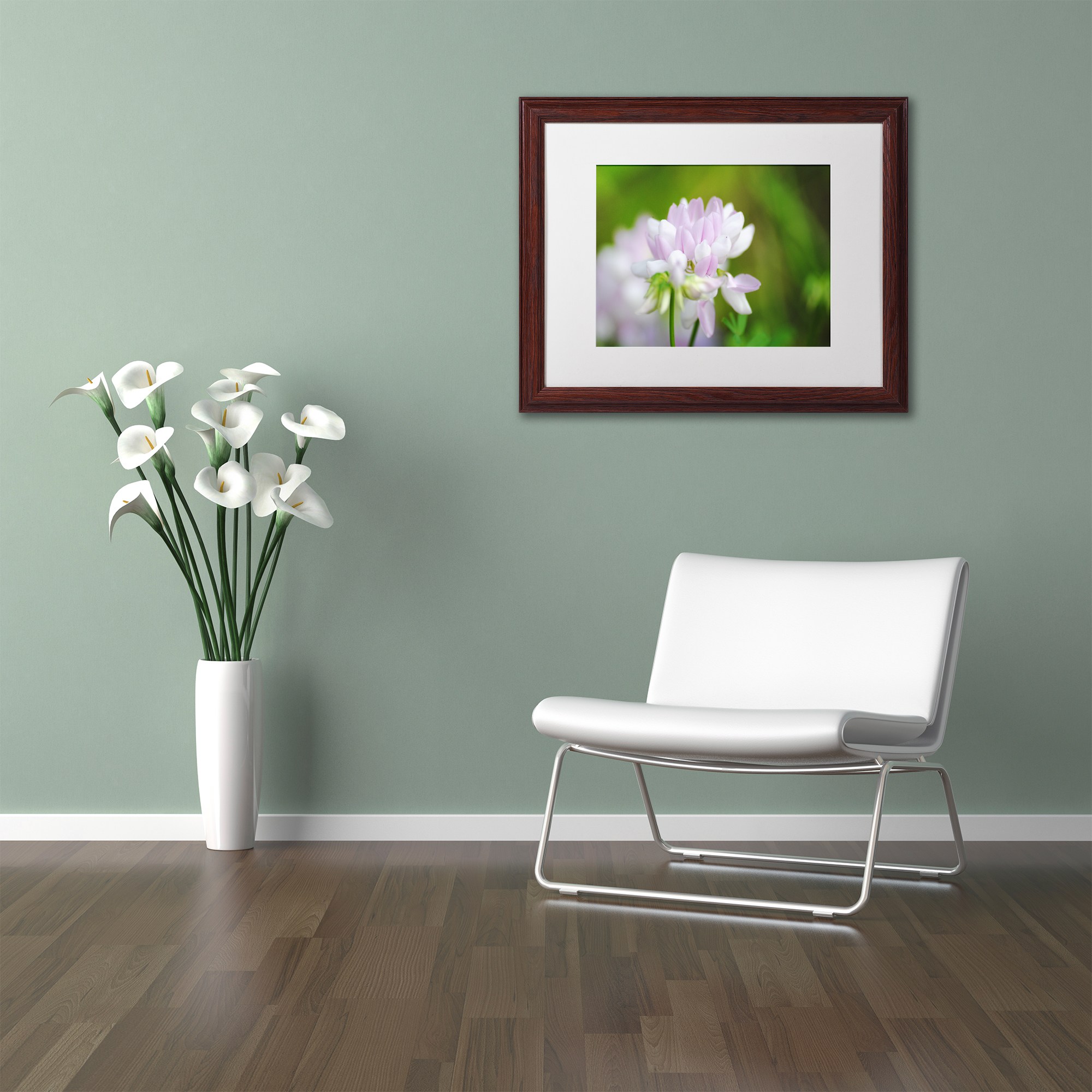 Trademark Fine Art "Calm Heart" Canvas Art by Monica Mize, White Matte, Wood Frame
