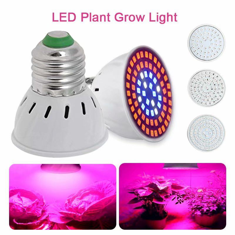 E27 LED Grow Light 120/80LED Full Spectrum Growth Lamp For Indoor Greenhouse Pla 