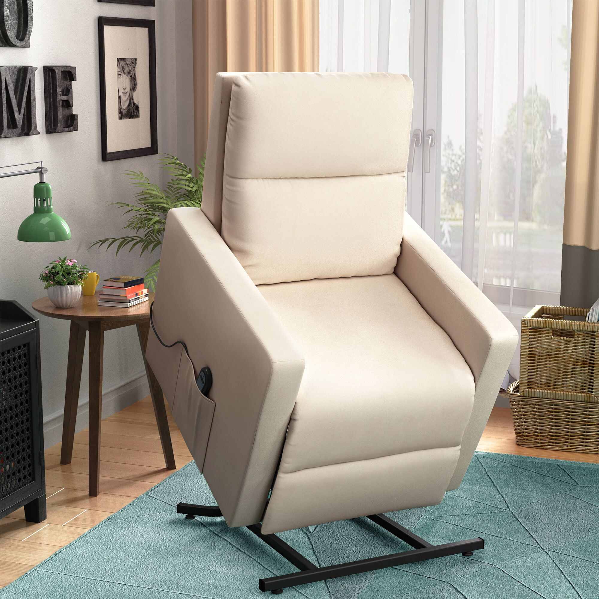 merax power lift chair and power recliner in suede fabric living room  recliner with heavy duty reclining mechanism  walmart