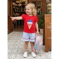 thumbnail image 2 of AceBaby Little Girls 4th of July Outfits 6M-4T Summer Ice Cream Embroidery Tops and Striped Shorts Set, 2 of 10