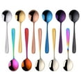 thumbnail image 6 of Walbest 6.9 Inch Creative Soup Spoon Mirror Surface Dessert Round Spoon, Ergonomic Stainless Steel Non-stick Dinner Spoon Restaurant Kitchen Supplies, 1 piece, 6 of 7