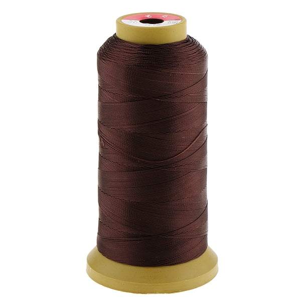Hilo decorativo para extensiones de cabello con cuentas y plumas, ideal para coser o tejer. 210D Marron oscuro