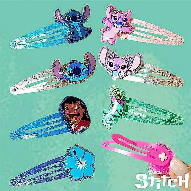 LUV HER Girls Disney Lilo and Stitch Hair Clips, 8 Pieces