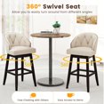 thumbnail image 4 of Gymax Mid Century Upholstered Bar Stools Set of 4 31'' Swivel Bar Height Bar Stools with Button-tufted Back, 4 of 8