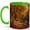 Green, variant on Autumn Forest Path Coffee Mug, Cozy Nature Mug, Fall Birthday Thanksgiving Christmas Gift, Golden Leaves Creek Cabin Landscape Art, 11 oz White Ceramic Coffee Cup for Tea Lover