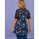 thumbnail image 3 of Tallas grandes Flower Flower Insertar mariposa Imprimir camiseta Rosegal Camisetas tallas grandes, 3 of 5
