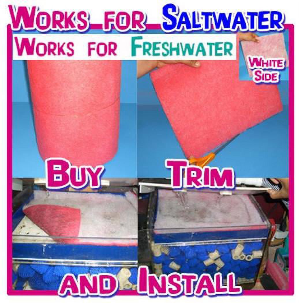 Floss Aquarium 12 Inch x 10 Ft Filter Free Shipping in USA (6-Pack)