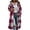 Hot Pink, variant on SYwaren Women's Woolen Irregular Plaid Jacket Lapel Zip-Up Long Sleeve Tweed Cardigan with Chest Pocket Outerwear Top