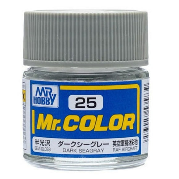 Mr. Color 25 - Dark Seagray Semi-Gloss/RAF Aircraft (C25) Plastic Model Kit Paint