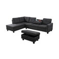 thumbnail image 6 of Golden Furniture Living Room Sectional Sofa Set, Linen Fabric Sectional Sofa Couch Set with Storage Ottoman, 6 of 9