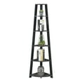 thumbnail image 3 of Covenience Concepts Newport 5 Tier Corner Bookshelf, Black Faux Marble/Black, 3 of 4