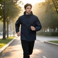 thumbnail image 3 of MERIDIANO Men's Windbreaker Jackets for Men - Lightweight Packable Hooded Jacket with Sling Bag, 3 of 8