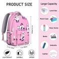 thumbnail image 6 of Vintage Panda Illustration Backpack for Students - Canvas Bookbag with Leather Accents, Front Magnetic Closure Pocket, Fits 14 Inch Laptop Textbooks Panda Style Gift, 6 of 6
