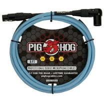 Pig Hog PHMH6DBR Hex Series 6-feet Right Angle Microphone Mic Cable 6 Sided Spiral-Extrusion PVC Sleeve XLR - Right Angle XLR Connector - Daphne Blue