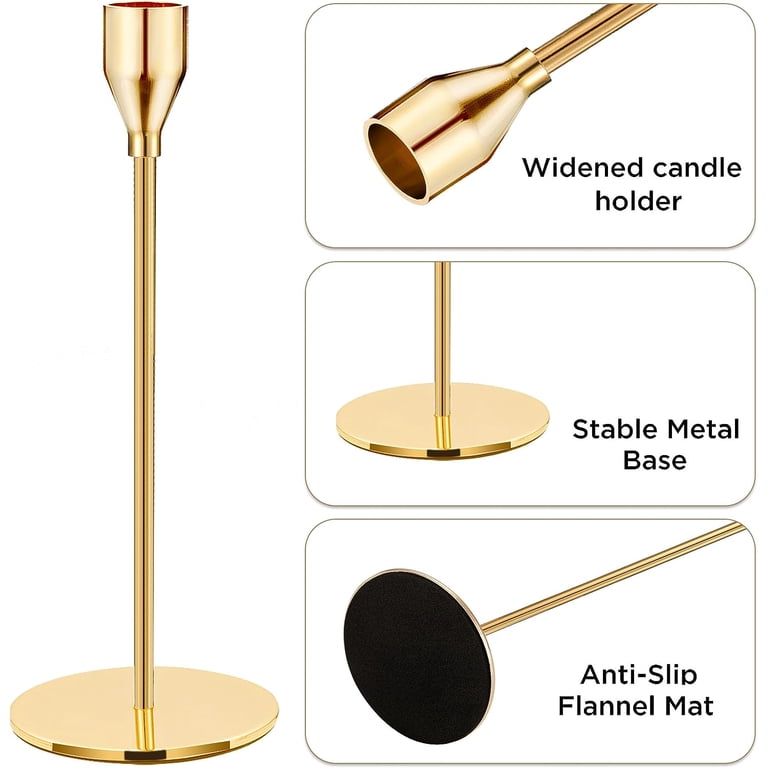 HBlife Gold Wedding Party Taper Candle Holders, Set of 3 photo 5