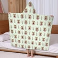 thumbnail image 5 of Green Highland Cow Flower Pattern Hooded Bath Towel，60"x35" for Ages 3 To 12 Kids, Quick Dry Lightweight Soft Microfiber Hood Beach Towel Cover Up for Kids, 5 of 7