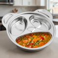 thumbnail image 4 of Lyellfe Set of 4 Stainless Steel Divided Plates, 3 Sections Unbreakable Dinner Plates, Cute Panda Shape Divided Plates for Picky Eaters, Lunch, Camping, 4 of 8