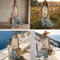 thumbnail image 3 of FOR U DESIGNS Otter Floral Sun Wave Print Couple Outfits Matchable Couple Clothes Linen-Like Sleeveless Women's Casual Dresses & Men's Button Down Shirt, 3 of 7