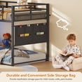 thumbnail image 5 of Low Bunk Bed Twin Over Twin Size with 6 Storage Drawers and LED Lights, Reversible Metal Bunk Beds with 6-Pocket Organizer and Storage Staircase, Twin Loft Bed with High Guardrails, Black, 5 of 9