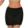 thumbnail image 2 of TMOYZQ Women's Crochet Cover Up Skirt Knit Scallop Hem Cut Out Swimwear Mesh Beach Mini Skirt, 2 of 4