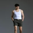 thumbnail image 2 of LYMAYTER Men's Cotton Shorts Solid Color Casual Shorts Plus Size Shorts S-4XL, 2 of 8