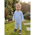 thumbnail image 5 of Cenuakty Baby Fall Romper White Trim Long Sleeve Doll Collar Full Length Jumpsuit for Infant Boys and Girls, 5 of 9