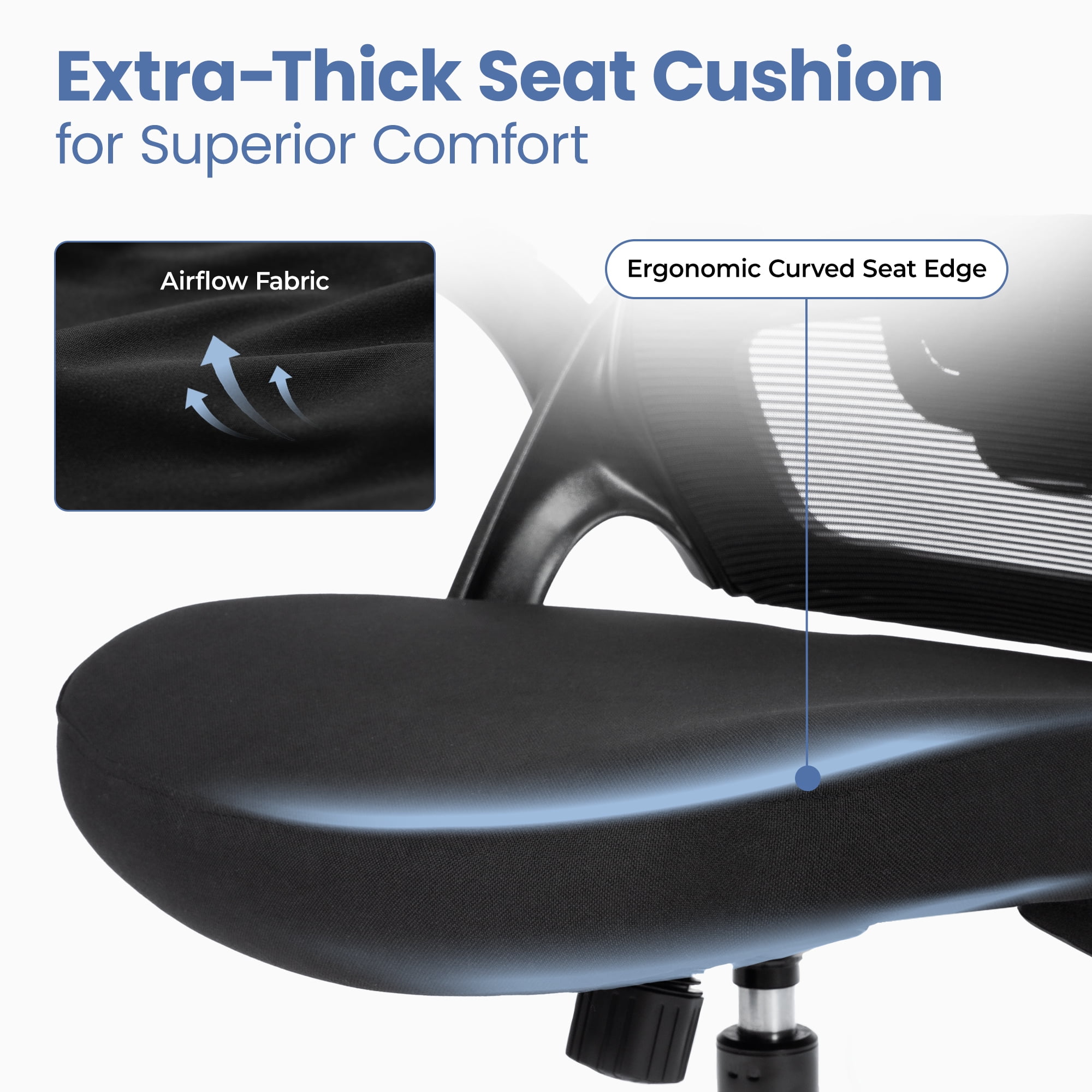 CELTOSS Ergonomic Office Chair, High Back Flip-Up Armrests Design, Adjustable Mesh Headrest and Lumbar Support, Black
