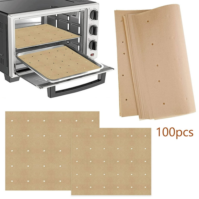 100 PCS Air Fryer Oven Liners, 13 x 12 inch Perforated Rectangular Air  Fryer Parchment Paper