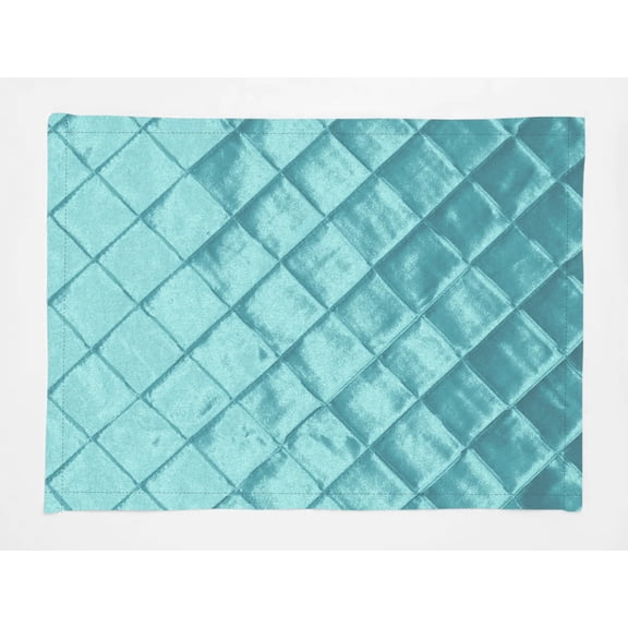 Cross-Stitch Pintuck Diamond Pattern Polyester Taffeta Dinner Table Placemats Holiday Home Decoration 13" x 19" (Pack of 4)