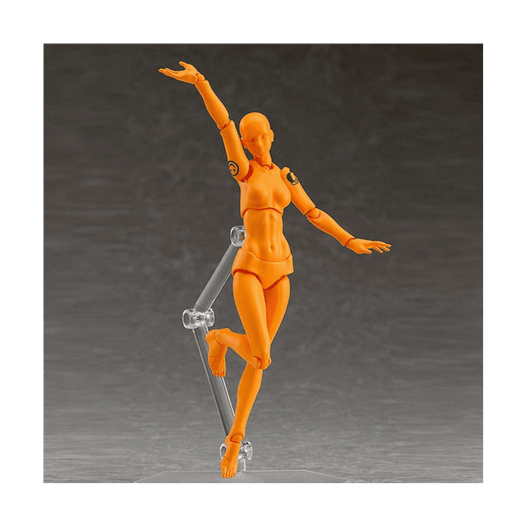 Artists Manikin Blockhead Jointed Mannequin Drawing Figures,figure Model  For Sketching, Painting, Drawing, Artist Male+female Set Orange Colored  Versi