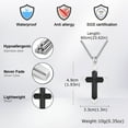 thumbnail image 6 of VNOX Wooden Cross Necklace for Men, Real Ebony Inset In Silvery Stainless Steel Christian Wood Crucifix Pendant, Includes Necklace 24" Chain, 6 of 6