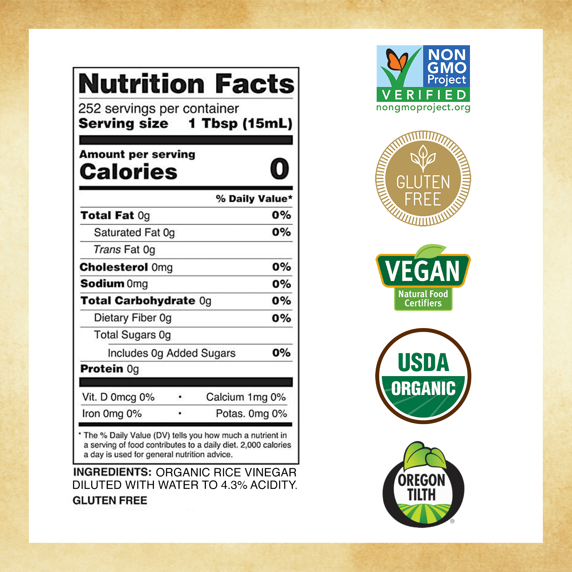Marukan Organic Rice Vinegar (1 gallon)