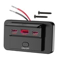 thumbnail image 1 of Cargador USB para coche de 12 V/24 V con toma de carga rápida para embarcaciones y motocicletas Luz roja, 1 of 6